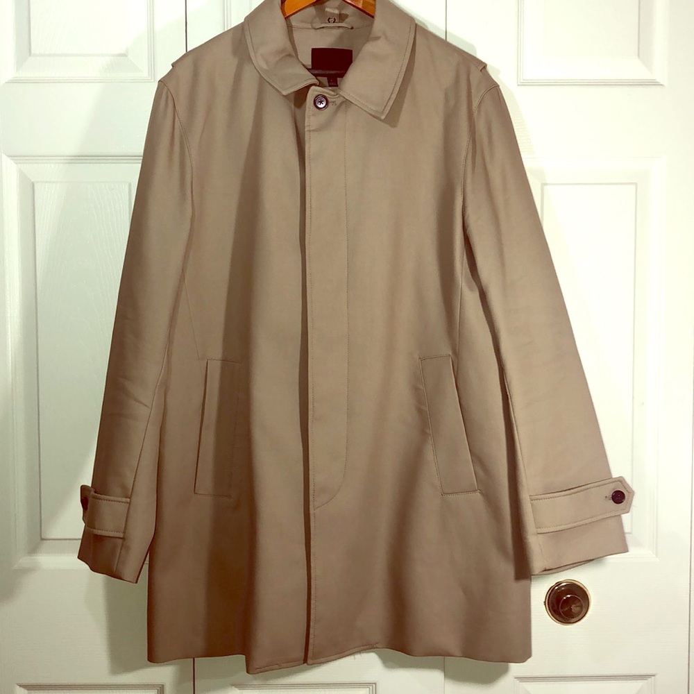 BANANA REPUBLIC Water Repellant Mac Jacket Tan Trench Coat- Large